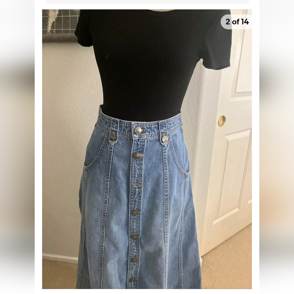 Joie Button Front Jean Skirt - Size 4 - Picture 2 of 4